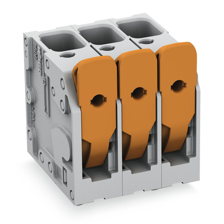 Pcb terminal block; lever; 6 mm²; pin spacing 7.5 mm; 12-pole; push-in cage clamp®; 6,00 mm²; gray