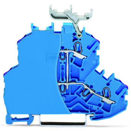 Double-deck terminal block; 4-conductor through terminal block; with end plate; N; without marker carrier; suitable for Ex i applications; internal commoning; conductor entry with violet marking; for DIN-rail 35 x 15 and 35 x 7.5; 2.5 mm²; Push-in CA