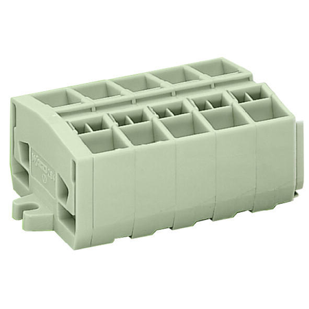 4-conductor terminal strip; suitable for Ex e II applications; 5-pole; without push-buttons; with fixing flanges; for screw or similar mounting types; Fixing hole 3.2 mm Ø; 2.5 mm²; CAGE CLAMP®; 2,50 mm²; light gray