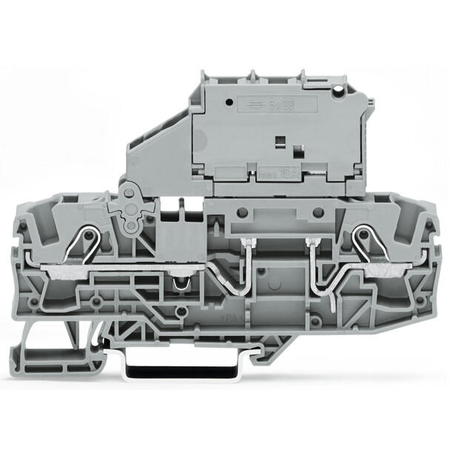 2-conductor fuse terminal block; with pivoting fuse holder; for 5 x 20 mm miniature metric fuse; without blown fuse indication; for DIN-rail 35 x 15 and 35 x 7.5; 6 mm²; Push-in CAGE CLAMP®; 6,00 mm²; black