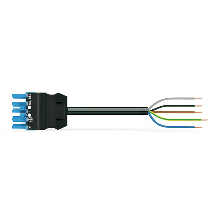 pre-assembled connecting cable; Cca; Socket/open-ended; 5-pole; Cod. I; H05Z1Z1-F 5G 2.5 mm²; 2 m; 2,50 mm²; blue