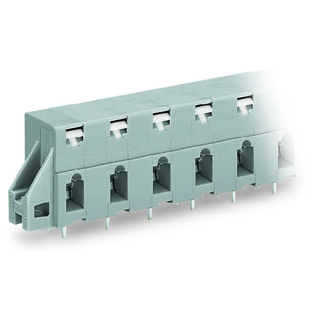 PCB terminal block; push-button; 2.5 mm²; Pin spacing 10 mm; 4-pole; CAGE CLAMP®; clamping collar; 2,50 mm²; gray