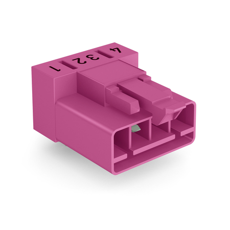 Plug for PCBs; angled; 4-pole; Cod. B; pink