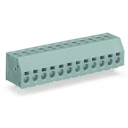 2-conductor pcb terminal block; 1.5 mm²; pin spacing 5 mm; 10-pole; push wire®; 1,50 mm²; gray