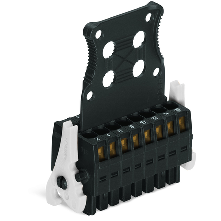 1-conductor female connector, 2-row; 100% protected against mismating; Levers; Strain relief plate; direct marking; 1.5 mm²; Pin spacing 3.5 mm; 22-pole; 1,50 mm²; black