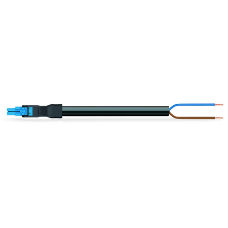 pre-assembled connecting cable; Eca; Socket/open-ended; 2-pole; Cod. I; H05VV-F 2 x 1.5 mm²; 3 m; 1,50 mm²; blue