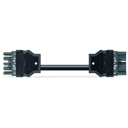 pre-assembled interconnecting cable; Eca; Socket/plug; 5-pole; Cod. L; H05VV-F 5G 2.5 mm²; 4m; 2,50 mm²; dark gray