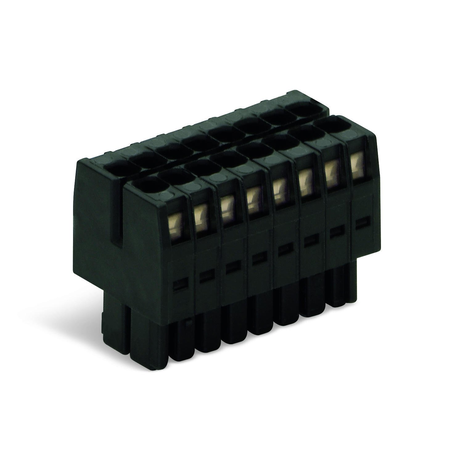 1-conductor female connector, 2-row; 100% protected against mismating; Strain relief plate; direct marking; 1.5 mm²; Pin spacing 3.5 mm; 6-pole; 1,50 mm²; black