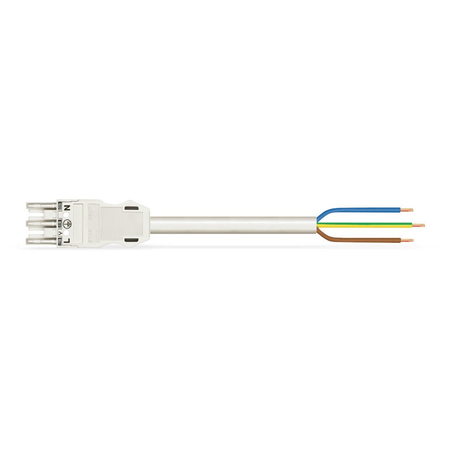 pre-assembled connecting cable; Eca; Socket/open-ended; 3-pole; Cod. A; H05Z1Z1-F 3G 1.5 mm²; 8 m; 1,50 mm²; white