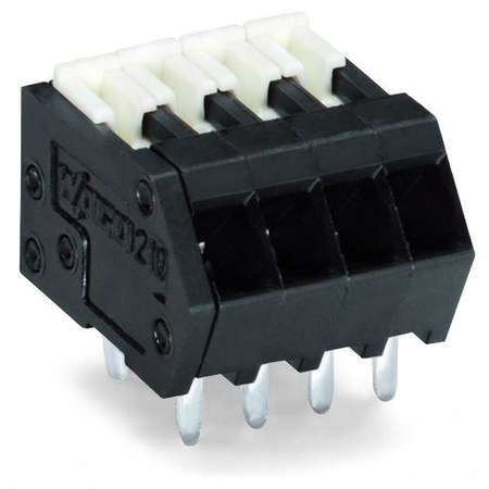 THR PCB terminal block; Locking slides; 0.5 mm²; Pin spacing 2.5 mm; 5-pole; CAGE CLAMP®; 0,50 mm²; black