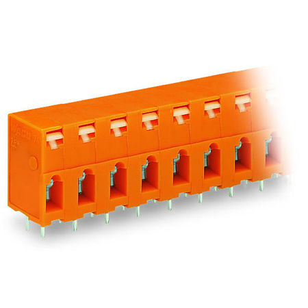 PCB terminal block; push-button; 2.5 mm²; Pin spacing 7.62 mm; 4-pole; CAGE CLAMP®; 2,50 mm²; orange