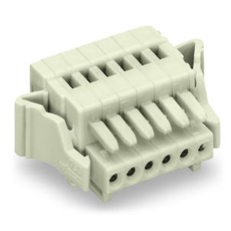 1-conductor female plug; 100% protected against mismating; Locking lever; 0.5 mm²; Pin spacing 2.5 mm; 9-pole; 0,50 mm²; light gray