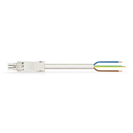 pre-assembled connecting cable; Eca; Socket/open-ended; 3-pole; Cod. A; 2 m; 1,00 mm²; white