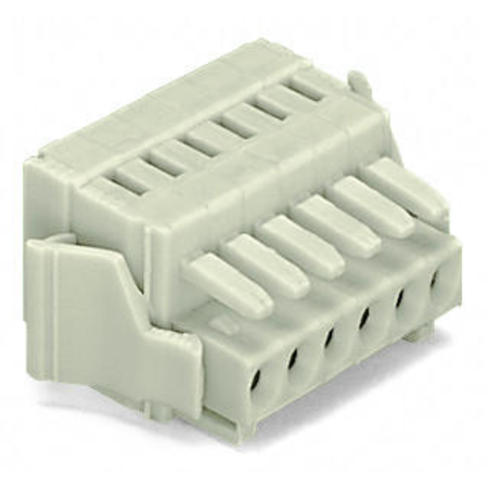 1-conductor female plug; 100% protected against mismating; Locking lever; Strain relief plate; 1.5 mm²; Pin spacing 3.5 mm; 18-pole; 1,50 mm²; light gray