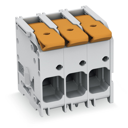 PCB terminal block; lever; 16 mm²; Pin spacing 10 mm; 12-pole; Push-in CAGE CLAMP®; 16,00 mm²; gray