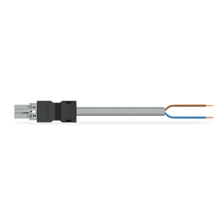 pre-assembled connecting cable; B2ca; Plug/open-ended; 2-pole; Cod. B; 6 m; 1,00 mm²; gray