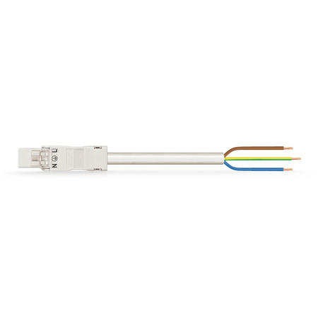 pre-assembled connecting cable; Eca; Plug/open-ended; 3-pole; Cod. A; H05Z1Z1-F 3G 1.0 mm²; 5 m; 1,00 mm²; white