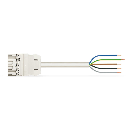 pre-assembled connecting cable; Eca; Plug/open-ended; 5-pole; Cod. A; H05VV-F 5G 1.5 mm²; 8 m; 1,50 mm²; white