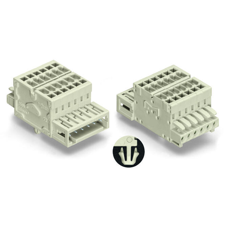 2-conductor combi strip; 100% protected against mismating; Snap-in mounting feet; 1.5 mm²; Pin spacing 3.5 mm; 10-pole; 1,50 mm²; light gray