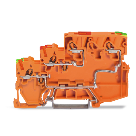 3-conductor sensor/actuator terminal block; for NPN-(low-side) switching actuators; with ground contact; with colored conductor entries; 2.5 mm²; Push-in CAGE CLAMP®; 2,50 mm²; orange