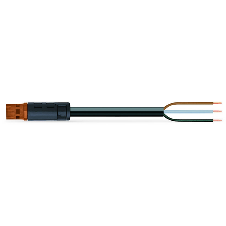 pre-assembled connecting cable; Eca; Plug/open-ended; 3-pole; Cod. S; H05VV-F 3 x 1.5 mm²; 7 m; 1,50 mm²; brown