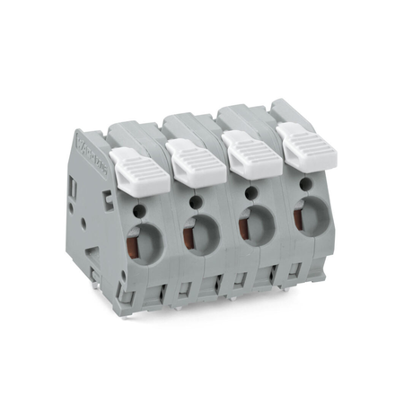 PCB terminal block; lever; 6 mm²; Pin spacing 10 mm; 5-pole; CAGE CLAMP®; 6,00 mm²; gray