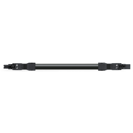 pre-assembled interconnecting cable; Eca; Socket/plug; 2-pole; Cod. A; H05VV-F 2 x 1.0 mm²; 1 m; 1,00 mm²; black