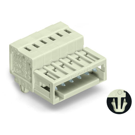 1-conductor male connector; 100% protected against mismating; Snap-in mounting feet; 1.5 mm²; Pin spacing 3.5 mm; 9-pole; 1,50 mm²; light gray
