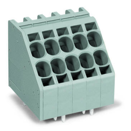 2-conductor PCB terminal block; 10 mm²; Pin spacing 7.5 mm; 10-pole; Push-in CAGE CLAMP®; 10,00 mm²; gray