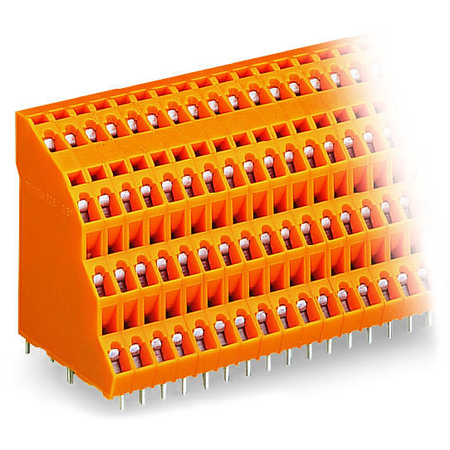 Quadruple-deck PCB terminal block; 2.5 mm²; Pin spacing 5.08 mm; 4 x 3-pole; CAGE CLAMP®; 2,50 mm²; orange