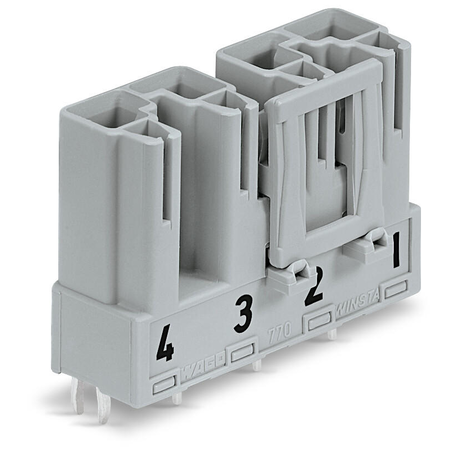 Plug for PCBs; straight; 4-pole; Cod. B; gray