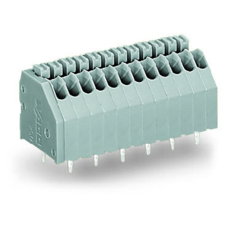 Pcb terminal block; push-button; 0.5 mm²; pin spacing 2.5 mm; 10-pole; push-in cage clamp®; 0,50 mm²; blue