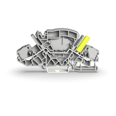 2-conductor through terminal block; 6 mm²; with touch-proof test socket; for 4 mm Ø test plugs; side and center marking; for DIN-rail 35 x 15 and 35 x 7.5; Push-in CAGE CLAMP®; 6,00 mm²; gray