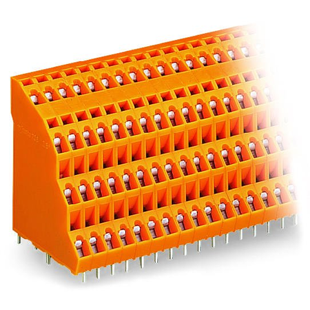 Quadruple-deck pcb terminal block; 2.5 mm²; pin spacing 5.08 mm; 4 x 16-pole; cage clamp®; special version; 2,50 mm²; orange