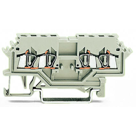 Double potential terminal block; 1.5 mm²; suitable for Ex e II applications; lateral marker slots; for DIN-rail 35 x 15 and 35 x 7.5; CAGE CLAMP®; 1,50 mm²; light gray