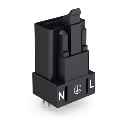 Plug for PCBs; straight; 3-pole; Cod. A; black
