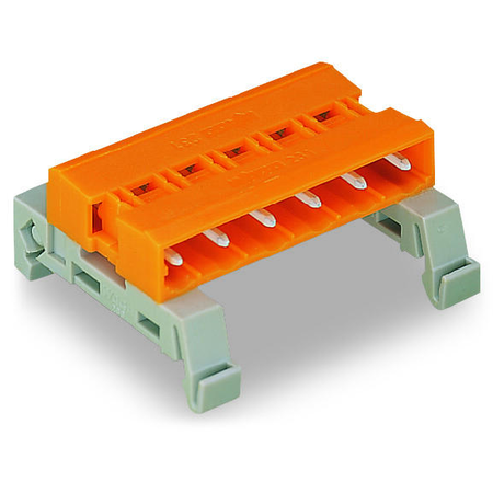 Double pin header; DIN-35 rail mounting; Pin spacing 7.62 mm; 10-pole; orange