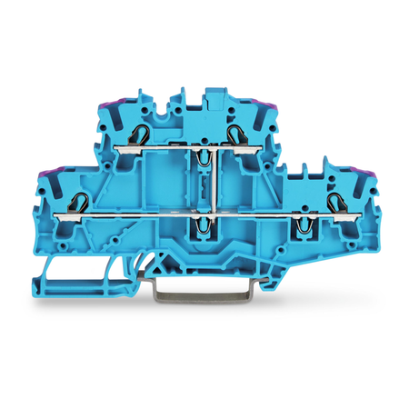 Double-deck terminal block; 4-conductor through terminal block; N; without marker carrier; for Ex e II and Ex i applications; internal commoning; conductor entry with violet marking; for DIN-rail 35 x 15 and 35 x 7.5; 2.5 mm²; Push-in CAGE CLAMP®; 2,