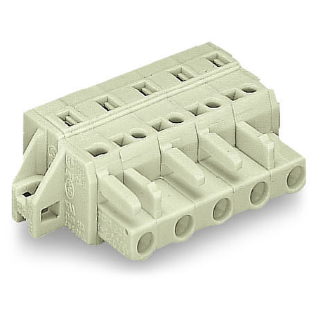 1-conductor female plug; 100% protected against mismating; clamping collar; 2.5 mm²; Pin spacing 7.5 mm; 10-pole; 2,50 mm²; light gray