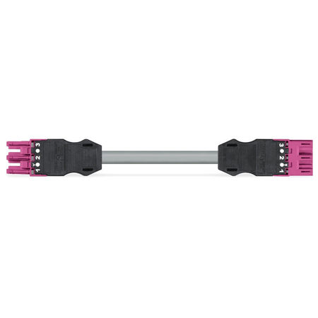 pre-assembled interconnecting cable; Eca; Socket/plug; 3-pole; Cod. B; 2 m; 1,50 mm²; pink