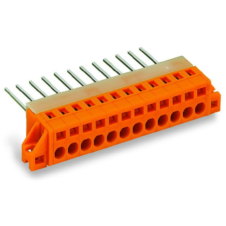 Feedthrough terminal block; Plate thickness: 1.5 mm; 2.5 mm²; Pin spacing 5.08 mm; 4-pole; CAGE CLAMP®; orange