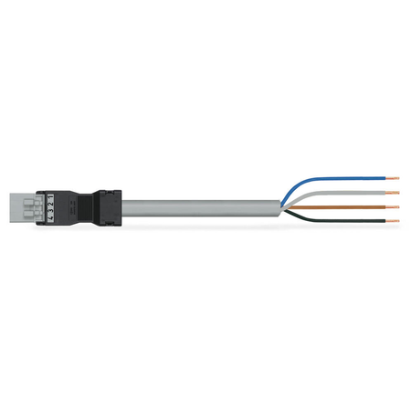 pre-assembled connecting cable; Eca; Plug/open-ended; 4-pole; Cod. B; Control cable 4 x 1.0 mm²; 3 m; 1,00 mm²; gray