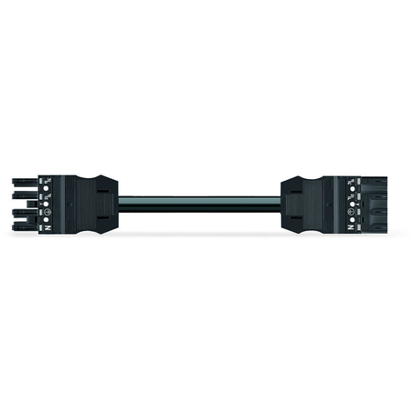 pre-assembled interconnecting cable; Cca; Socket/plug; 4-pole; Cod. A; 4m; 1,50 mm²; black