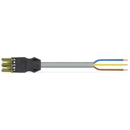 pre-assembled connecting cable; Eca; Socket/open-ended; 3-pole; Cod. B; H05VV-F 3 x 1.5 mm²; 2 m; 1,50 mm²; light green