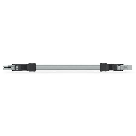 pre-assembled interconnecting cable; Eca; Socket/plug; 2-pole; Cod. B; Control cable 2 x 1.0 mm²; 3 m; 1,00 mm²; gray