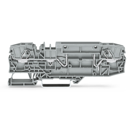 2-conductor carrier terminal block; with test option; for DIN-rail 35 x 15 and 35 x 7.5; 6 mm²; Push-in CAGE CLAMP®; 6,00 mm²; gray