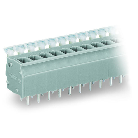 PCB terminal block; push-button; 2.5 mm²; Pin spacing 5/5.08 mm; 10-pole; suitable for Ex-e applications; CAGE CLAMP®; commoning option; 2,50 mm²; light gray