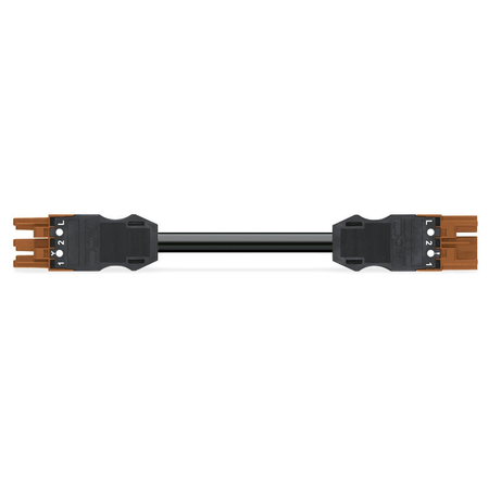 pre-assembled interconnecting cable; B2ca; Socket/plug; 3-pole; Cod. S; 4m; 1,50 mm²; brown