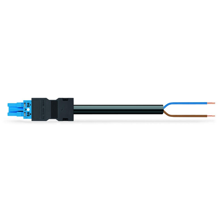 pre-assembled connecting cable; Eca; Socket/open-ended; 2-pole; Cod. I; H05Z1Z1-F 2 x 1,50 mm²; 4m; 1,50 mm²; blue