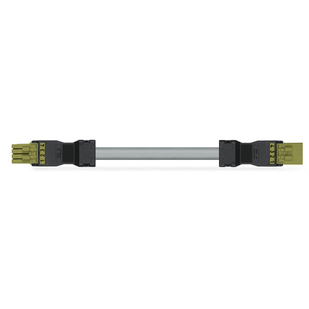 pre-assembled interconnecting cable; Eca; Socket/plug; 4-pole; Cod. B; Control cable 4 x 1.0 mm²; 4m; 1,00 mm²; light green